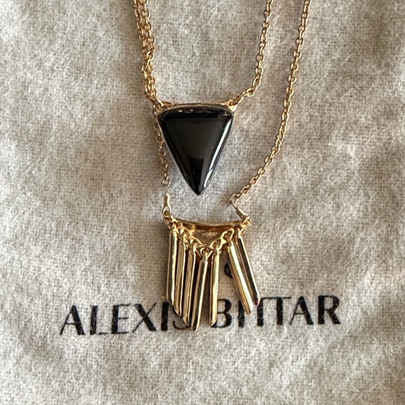 Alexis Bittar Gold Necklace with Blue with purple tint Pendant - Picture 6 of 6